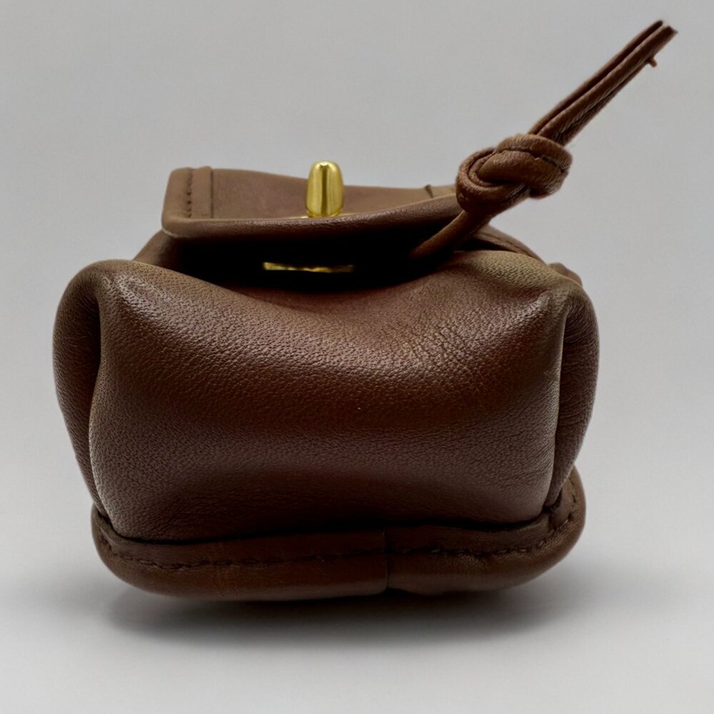 Vintage Coach Mahogany Brown Mini Turnlock Daypack Key Fob Keychain - Picture 3 of 10